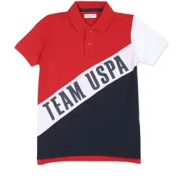 U.S. Polo Assn. Kids Red & Navy Color Block Polo T-Shirt-picture-9