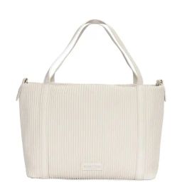 United Colors Of Benetton Camile White Striped Tote Handbag-13