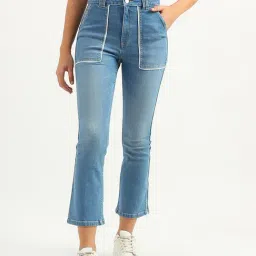 United Colors of Benetton Blue Cotton High Rise Jeans-picture-0