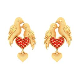 P.C. Chandra Jewellers 22k Gold Love Birds Earrings for Women-picture-8