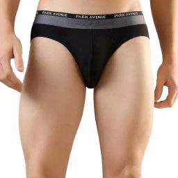 Park Avenue Black Cotton Blend Regular Fit Solid Briefs-picture-19