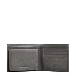 Eske Otis Grey Textured Bi-Fold Wallets For Men image 5