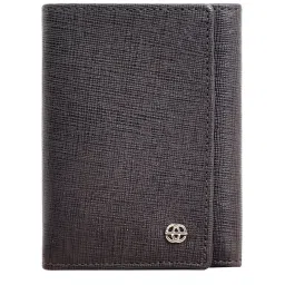 Eske Simon Brown Textured Bi-Fold Wallets For Men image 1