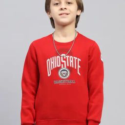 Monte Carlo Boys Red Printed Round Neck Cotton Blend Sweatshirt-picture-1