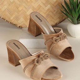 DressBerry Velvet Party Block Sandals-51