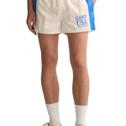 Gant White Relaxed Fit Logo Printed Shorts-image-29