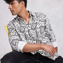 WROGN Pure Cotton Printed Casual Shirt-image-46