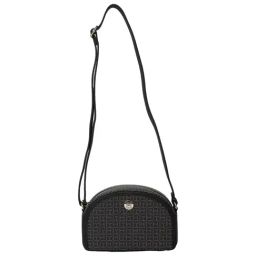 Tommy Hilfiger Black Tonal Logo PVC Sling Handbag-image-54