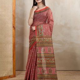 SHANVIKA Red Pure Cotton Floral Saare-image-33