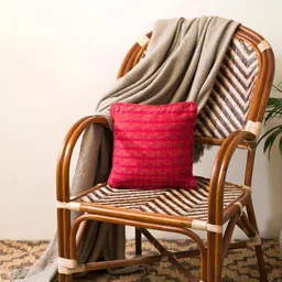 Fabindia Deepali Red Checked Cotton Square Cushion Covers-image-86