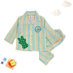 Tippy Top Unisex Multicolor Cotton Applique Regular Fit Shirt with Pants-image-90