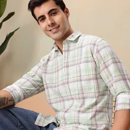Mast & Harbour Men Standard Checked Pure Cotton Casual Shirt-picture-30