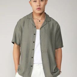 Campus Sutra Green Regular Fit Embroidered Shirt-image-59