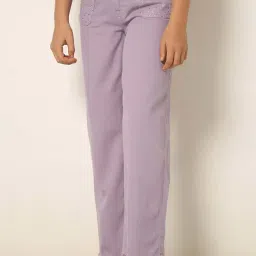 VERO MODA GIRL Pink Cotton Embellished Jeans-image-16