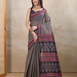 SHANVIKA Brown Pure Cotton Printed Saare-picture-24