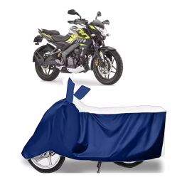 Auto Pearl Two Wheeler Cover for Bajaj Pulsar 200 NS DTS-i - White, Blue-image-85