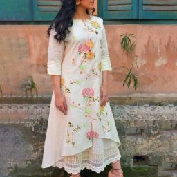 Autumnlane 2 Pc Layered Full Embroidered Dress-image-81