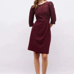 Styli Burgundy Self Design Dress-picture-9