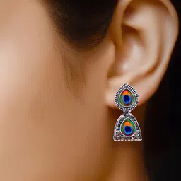 Sangria Silver-Plated Alloy Earrings-86