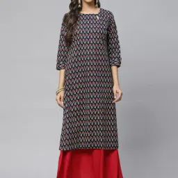 Aarika Blue Cotton Printed Straight Kurta-image-68