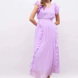 Styli Lilac Plain Dress-image-65