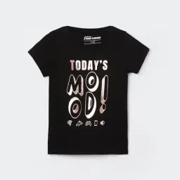 Fame Forever by Lifestyle Girls Black Cotton Printed T-Shirt-picture-20