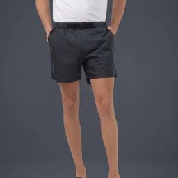 Rare Rabbit Navy Regular Fit Solid Shorts-picture-9