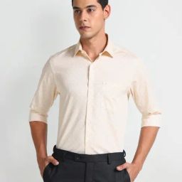 Arrow Orange Cotton Regular Fit Printed Shirt-picture-14