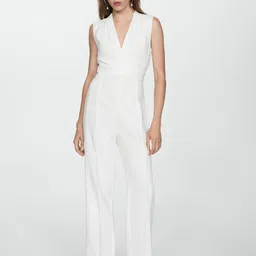 MANGO V-Neck Sleeveless Basic Jumpsuit-57