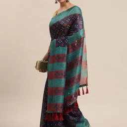 DIVASTRIwomen Bandhani Printed Chanderi Saree-picture-18