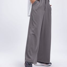 glitchez Women Urban Elegance Pleated Wide Leg Trousers-image-17