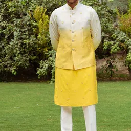 Ayush Jain Embroidered Woven Nehru Jacket-13