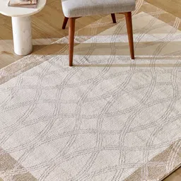 Home Centre Beige Geometric Polyester Carpet-picture-17