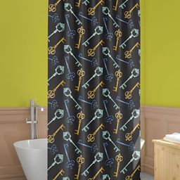 ArtzFolio Black & Blue Printed Water Proof Shower Curtain-image-105