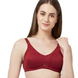Soie Deep Red Non Wired Non Padded T-Shirt Bra-image-4