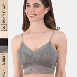 Amour Secret Pack of 3 Lightly Padded All Day Comfort Seamless Bralette-image-25