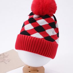 Babyhug Woollen Cap Stripes Pattern Red - Diameter 10 cm-21