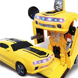 Niyamat Bump & Go Action 2 in 1 Robot Car Toy with 3D Light and Music Transformer Car for Kids-6