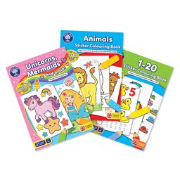 Orchard Toys Set of 3 Unicorn Mermaids and More Animals and 1 to 20 Sticker Colouring Books - English-20