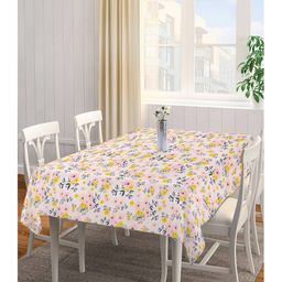 Arrabi Peach Floral Cotton Blend 6 SEATER Table Cover ARTC-1412-Peach-picture-10
