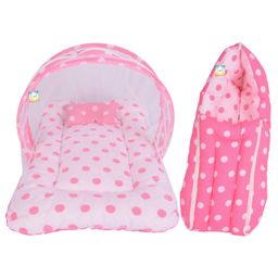 Kwitchy New Born Baby Bedding Combo Set Mattress with Net & Sleeping Bag -Pink-2