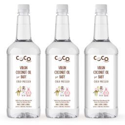 Coco Crush Combo of 2 Virgin Coconut Oil for Baby Massage; Cold Pressed, Pure & Natural Body, Hair Oil  (3* 1.5L total)-image-29