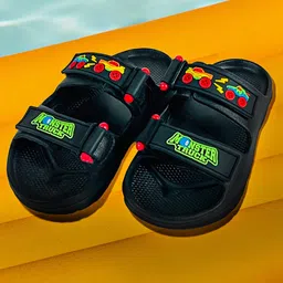 KazarMax Monster Truck Text & Vehicle Detailed Water Proof Sandals - Black & Green-picture-20
