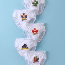 Bodycare Cotton Knit Briefs with DC Superheroes Graphics Pack of 5 - White-image-89
