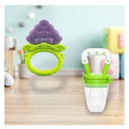Joy Buzz Fruit Teether & Star Nibbler Combo | BPA-Free Silicone Teething Toys | Soft & Safe Baby Gum Massagers- Pack of 2 (Blue & Green)-6