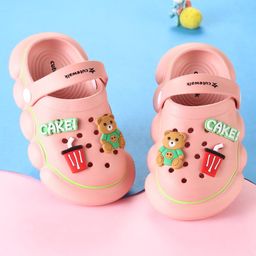 Cute Walk by Babyhug Clogs With Back Strap Closure & Bear Applique - Pink-image-48