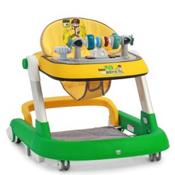 BEN 10 Multifunctional 2 in 1 Baby Walker with Anti Fall Protection & Adjustable Height Without Foot Mat- Green-21