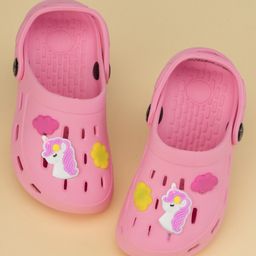 Yellow Bee Solid Clogs With Unicorn & Cloud Charms - Pink-image-70