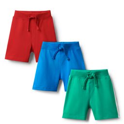 Babyhug Cotton Single Jersey Knit Shorts with Tractor Print Pack of 3 - Green Red & Blue-image-99