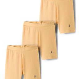 Pine Kids Cotton Lycra Knit Above Knee Length Solid Cycling Shorts Pack of 3 - Tan-picture-14